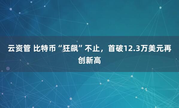 云资管 比特币“狂飙”不止，首破12.3万美元再创新高